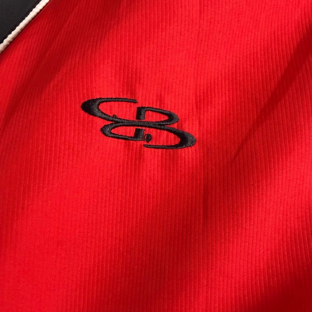 Boombah Mens XL Quarter Zip Windshirt Pullover Red Black Athletic Warm Up Jacket - Picture 7 of 13